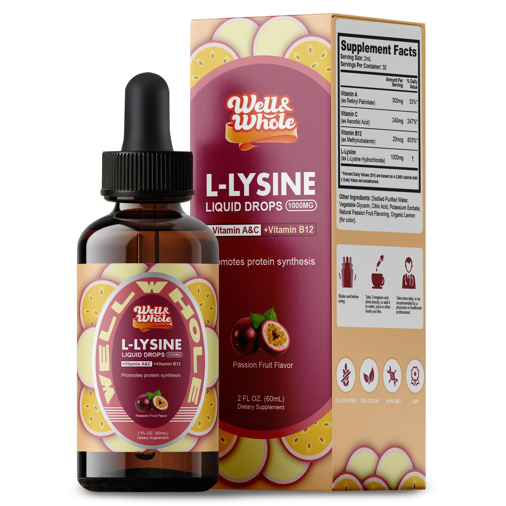 Amazon.com: L-Lysine Supplement Liquid Drops | L-Lysine 1000mg